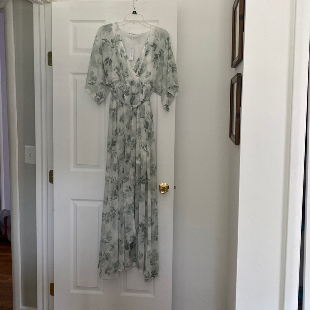 Baltic Born Kia Kimono Maxi Dress | Sage Floral